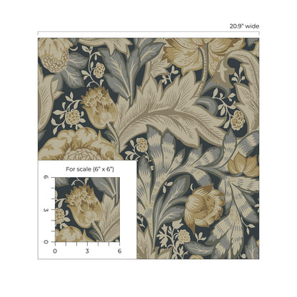 NextWall  Acanthus Garden Floral Floral Vintage Beige   - NW60508
