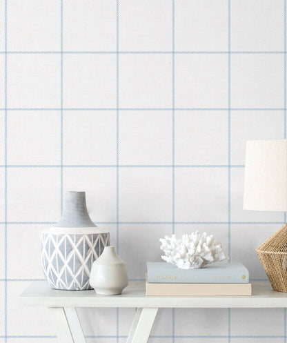 NextWall  Classic Striped Check Check Traditional Blue   - NW60602