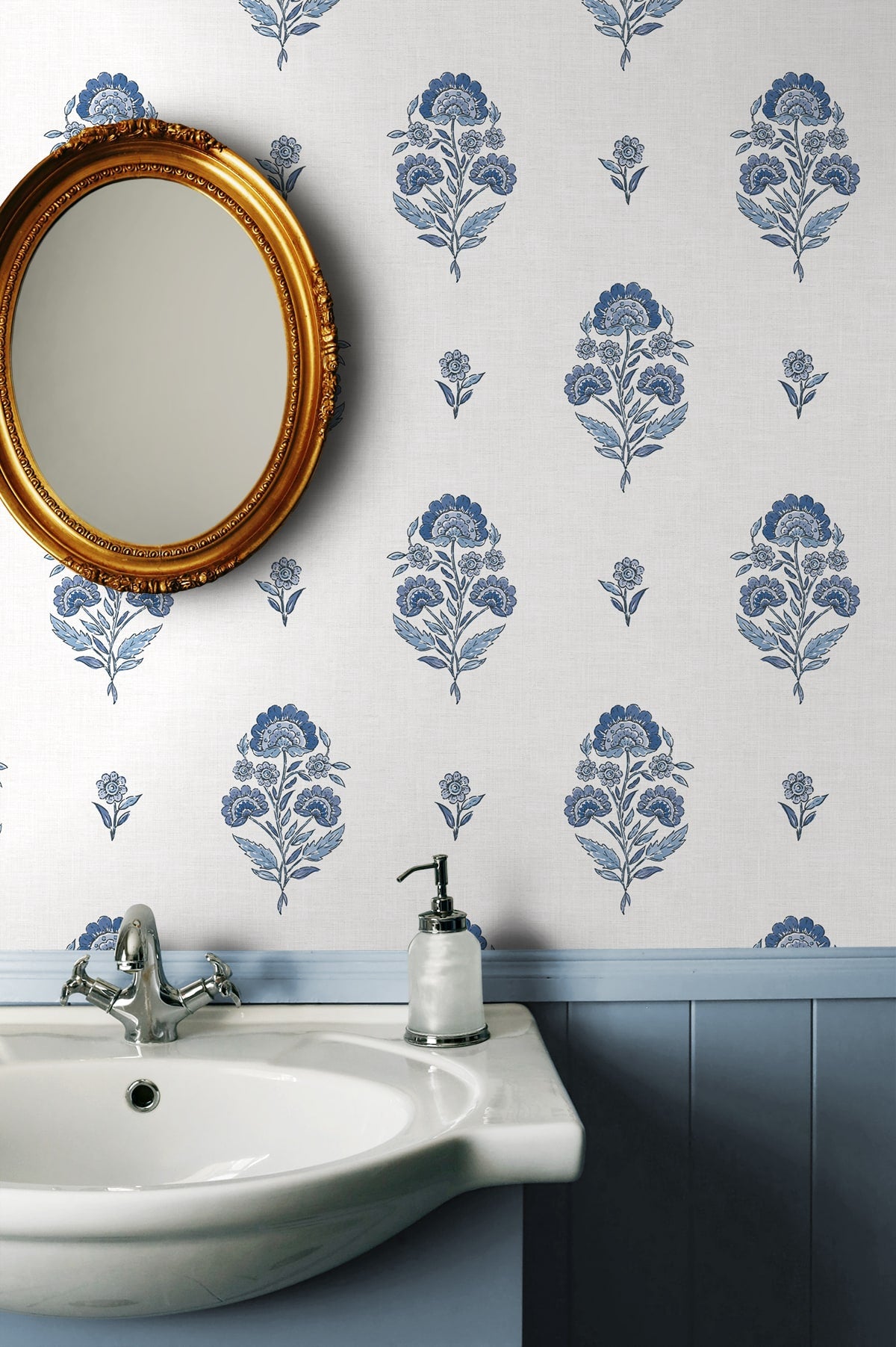 NextWall  Floral Spot Floral Traditional Blue   - NW60702