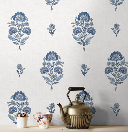 NextWall  Floral Spot Floral Traditional Blue   - NW60702
