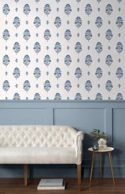 NextWall  Floral Spot Floral Traditional Blue   - NW60702