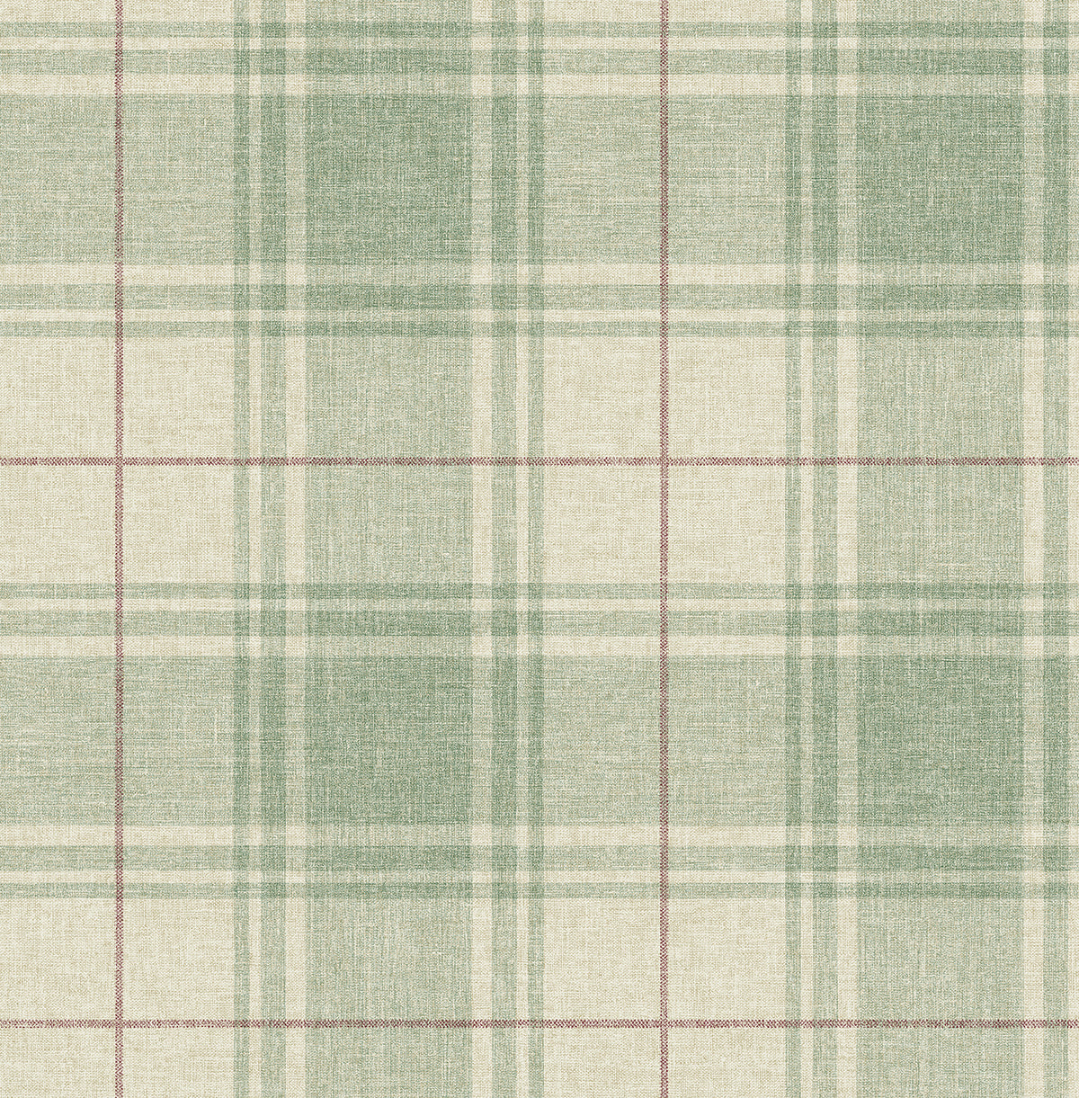NextWall  Linen Cut Plaid Plaid Traditional Green   - NW60804