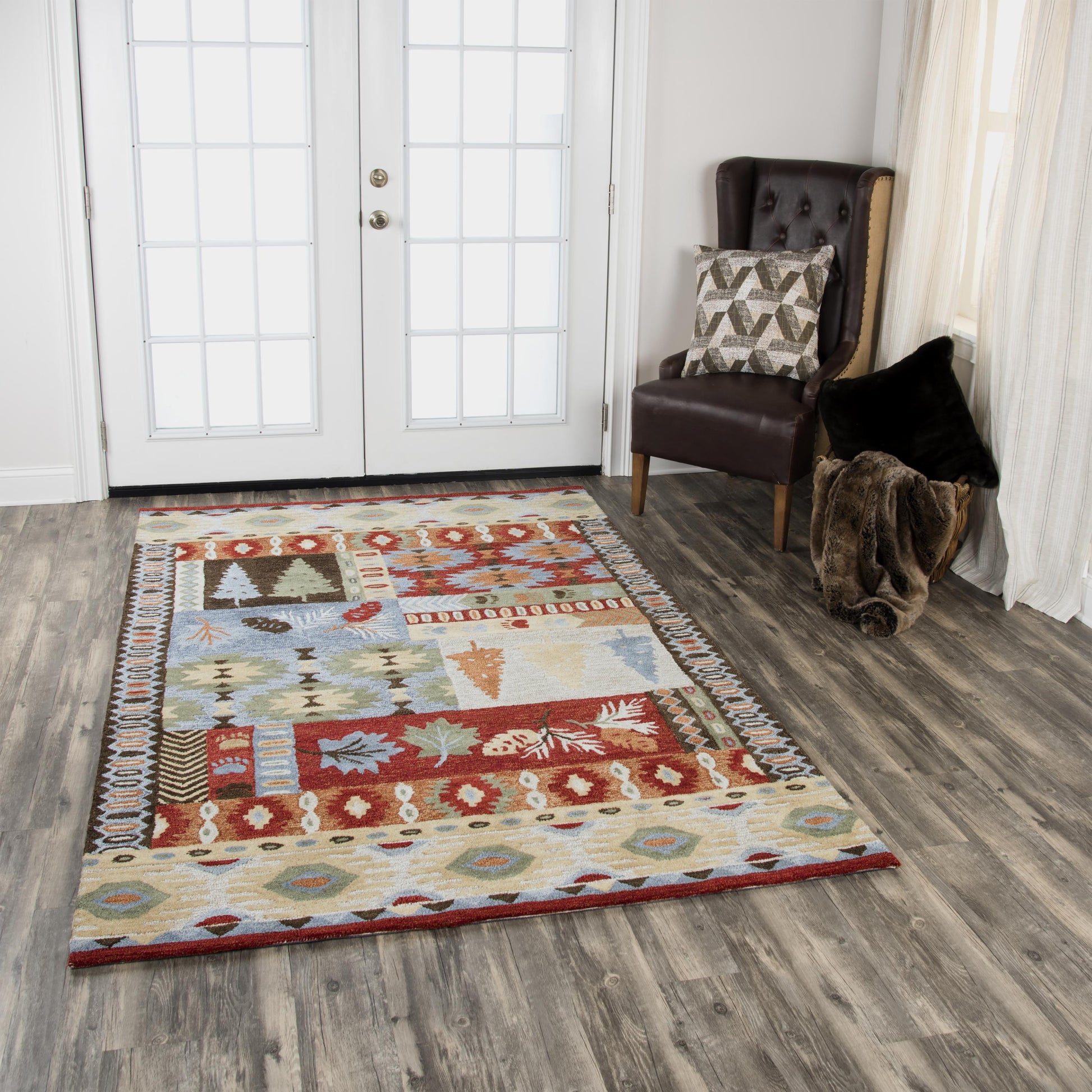 8' x 10' rug with a rustic lodge design