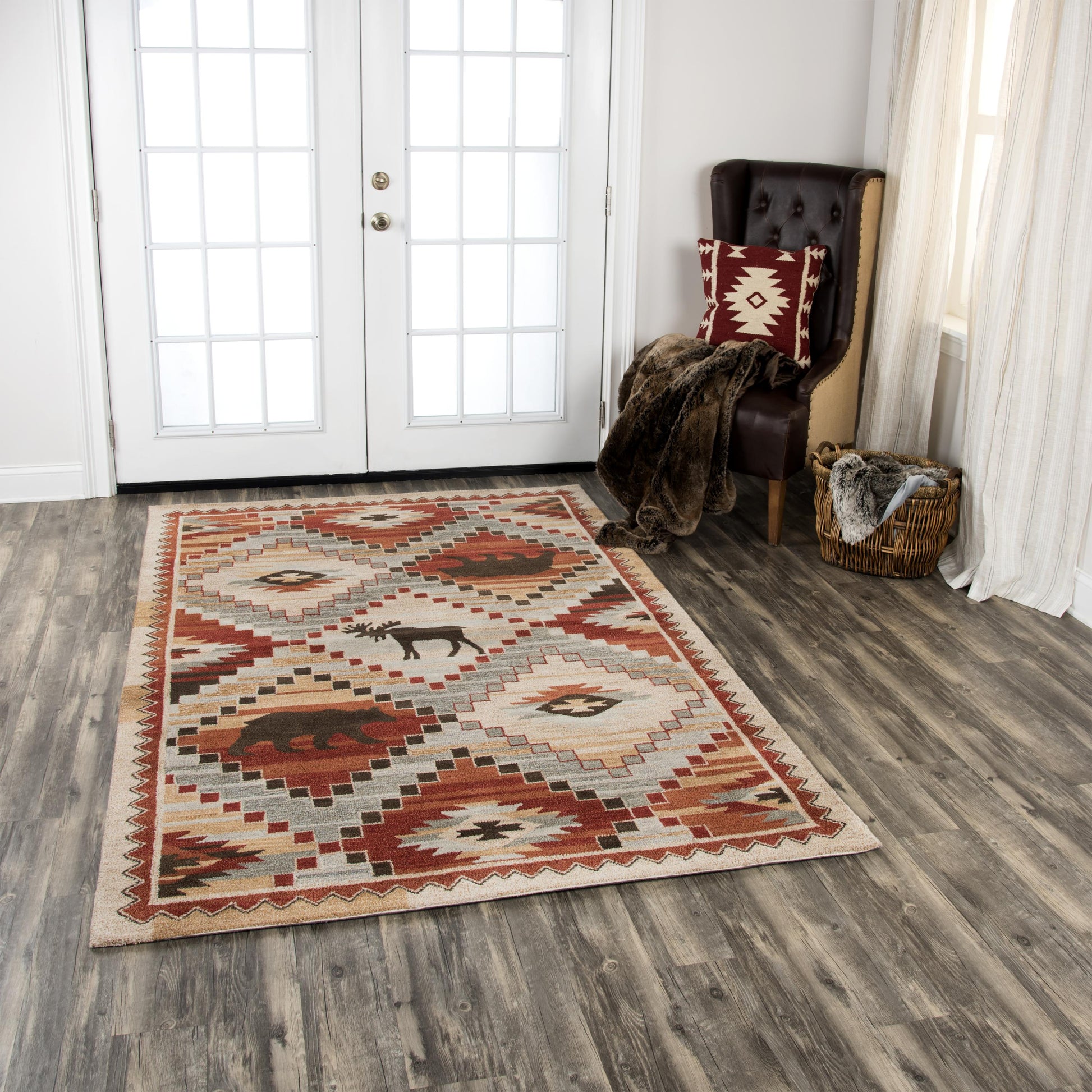 Northwoods Rustic Lodge rug, 8' x 10