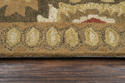 Area rug in rustic lodge style, 5' x 8'.