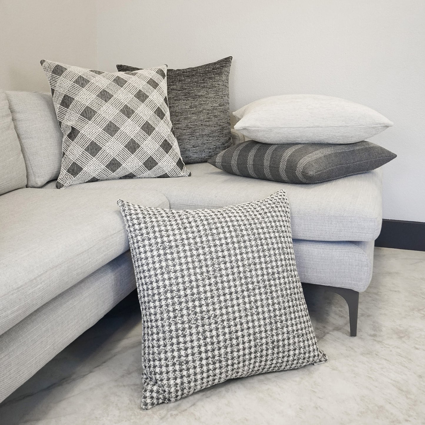 D.V. KAP HOME   24" x 24" Cuddle Pillow - Fog Solid    - 3425-F-2424