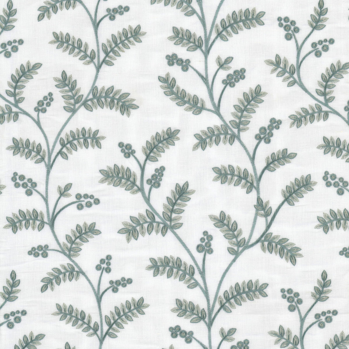 STOUT TEXTILES  DRAPERY,EMBROIDERIES TRADITIONAL, FLORAL MOONSTONE   - OAKT-1