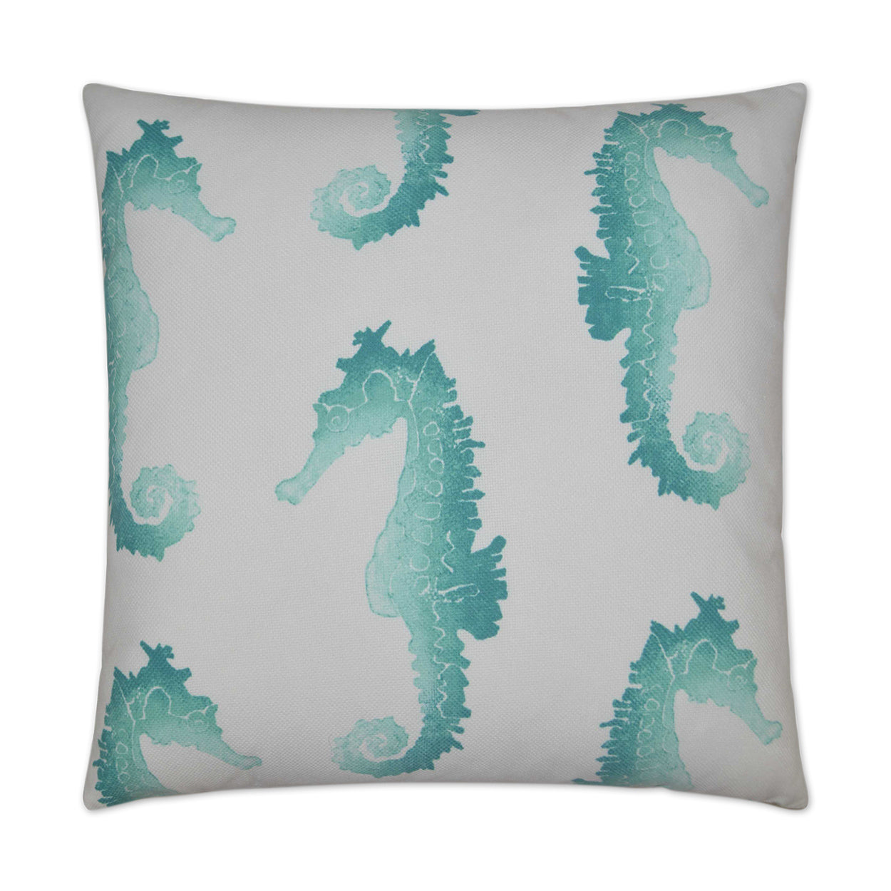 D.V. KAP HOME   22" x 22" Outdoor Seahorse Pillow - Turquoise     - OD-119-T-2222