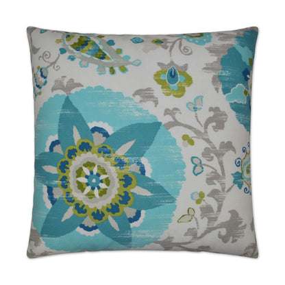 D.V. KAP HOME   22" x 22" Outdoor Silsila Pillow - Turquoise     - OD-120-T-2222