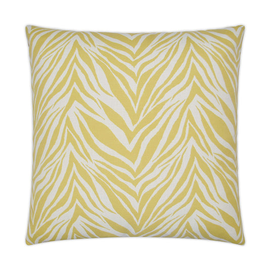 D.V. KAP HOME   22" x 22" Outdoor Crazy Horse Pillow Yellow Zebra    - OD-157-2222