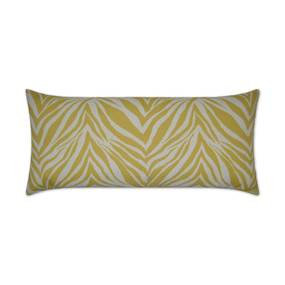 D.V. KAP HOME   12" x 24" Outdoor Crazy Horse Lumbar Pillow Yellow Zebra    - OD-158-1224