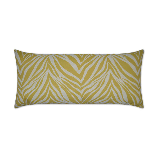 D.V. KAP HOME   12" x 24" Outdoor Crazy Horse Lumbar Pillow Yellow Zebra    - OD-158-1224