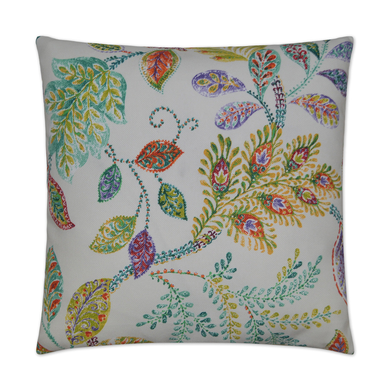 D.V. KAP HOME   22" x 22" Outdoor Autumn Leaves Pillow Paisley    - OD-193-2222