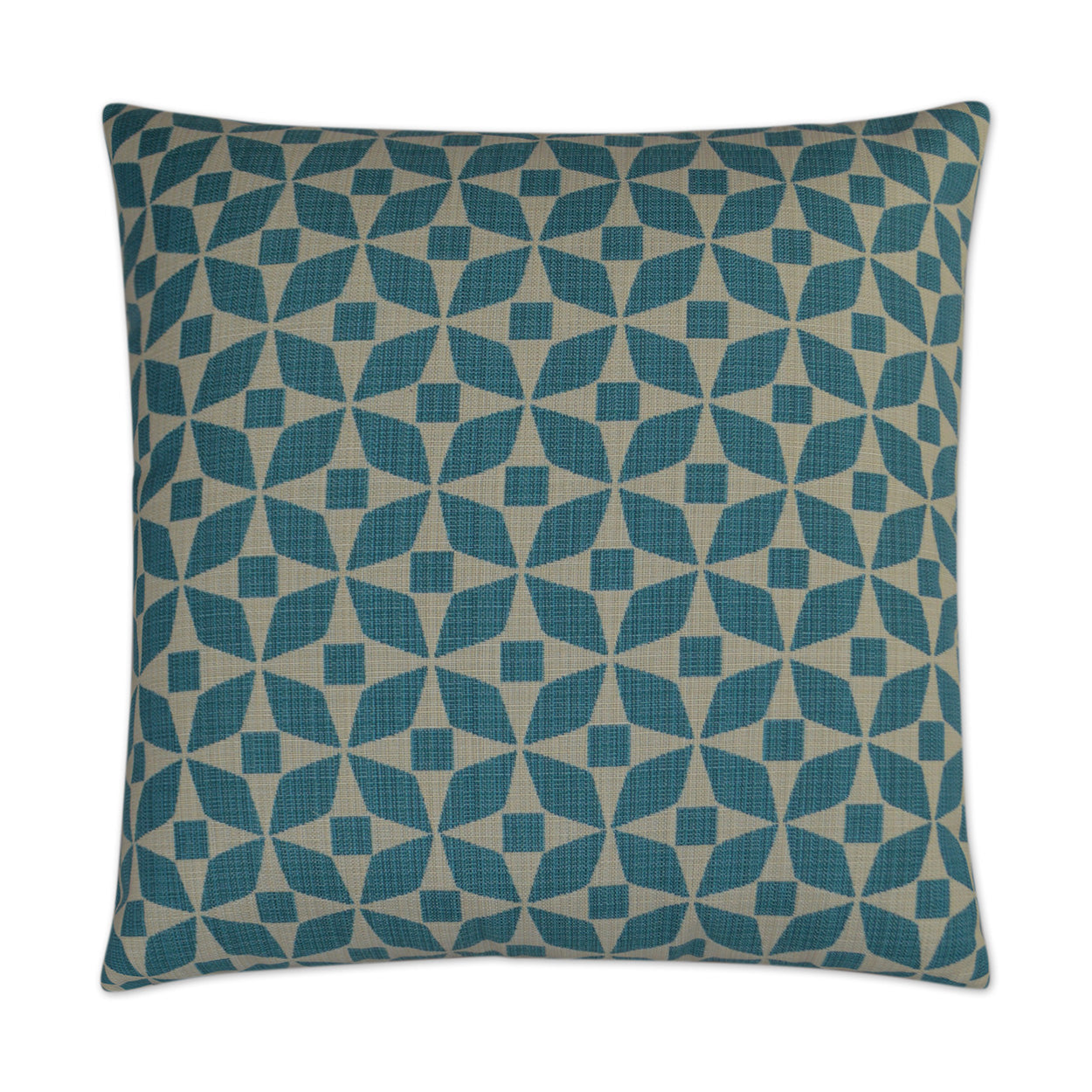 D.V. KAP HOME   22" x 22" Outdoor Marquee Pillow - Turquoise Geometric    - OD-201-T-2222