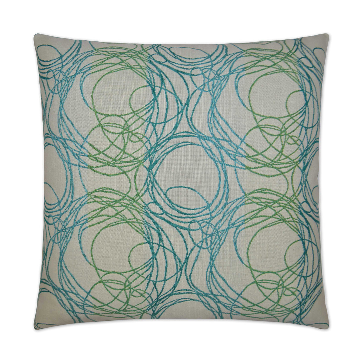 D.V. KAP HOME   22" x 22" Outdoor Boomerang Pillow - Lagoon Scribble    - OD-206-L-2222