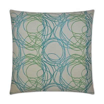 D.V. KAP HOME   22" x 22" Outdoor Boomerang Pillow - Lagoon Scribble    - OD-206-L-2222