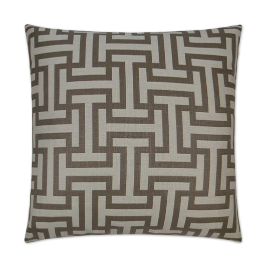 D.V. KAP HOME   22" x 22" Outdoor Wyndham Pillow - Pumice Geometric Trellis    - OD-207-P-2222