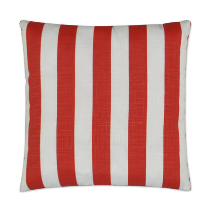 D.V. KAP HOME   22" x 22" Outdoor Classics Pillow - Red Stripe    - OD-219-R-2222