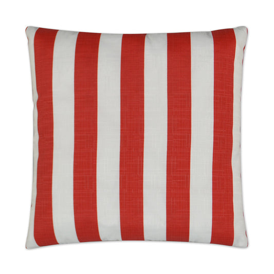 D.V. KAP HOME   22" x 22" Outdoor Classics Pillow - Red Stripe    - OD-219-R-2222