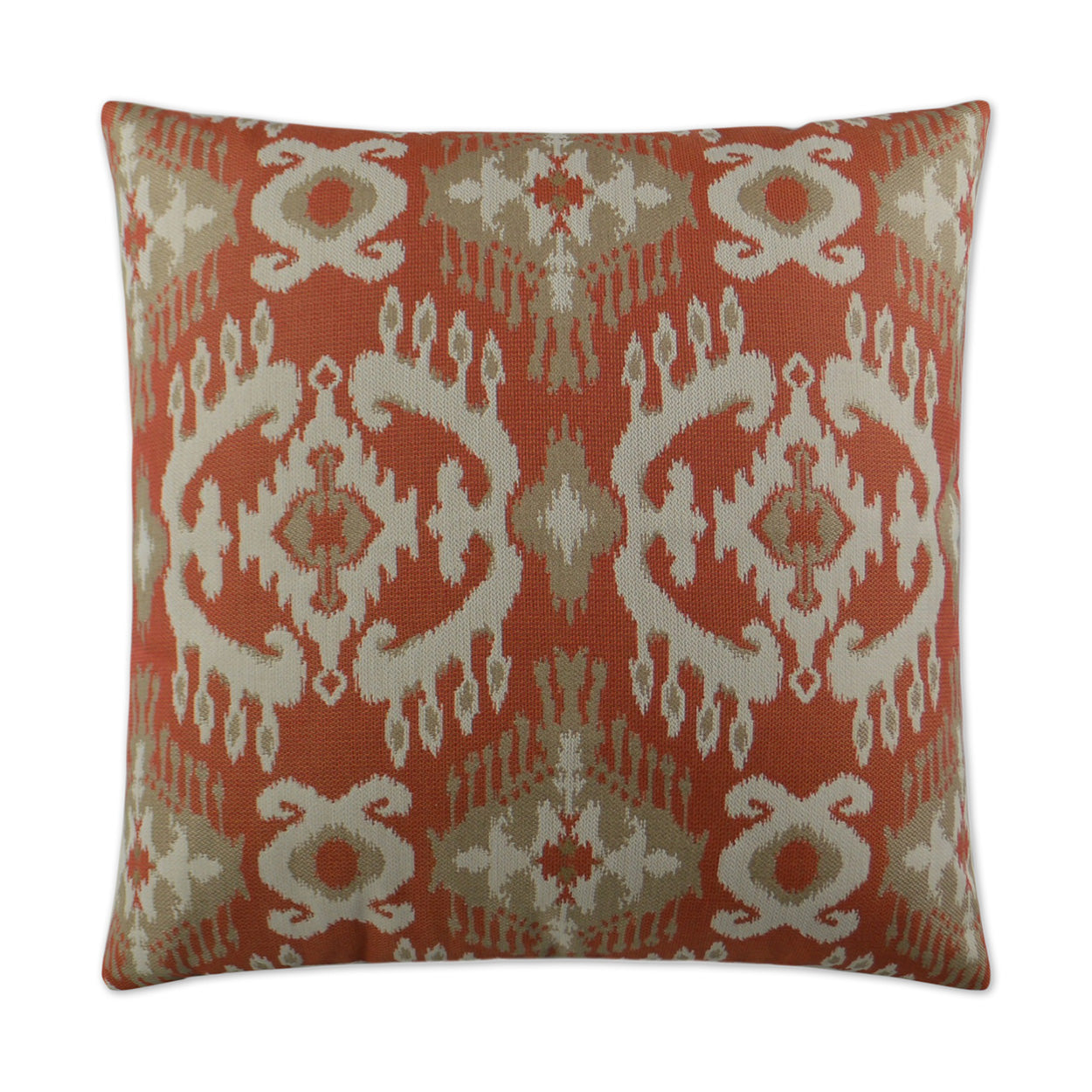 D.V. KAP HOME   22" x 22" Outdoor Nakala Pillow - Tangerine Suzani Ikat    - OD-223-T-2222