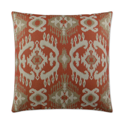 D.V. KAP HOME   22" x 22" Outdoor Nakala Pillow - Tangerine Suzani Ikat    - OD-223-T-2222