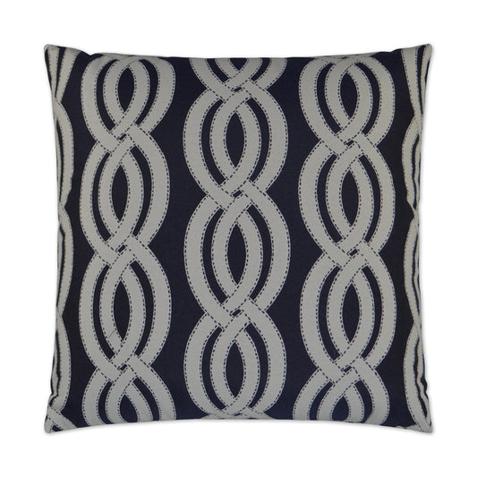D.V. KAP HOME   22" x 22" Outdoor Sea Shore Pillow - Navy Rope    - OD-232-N-2222