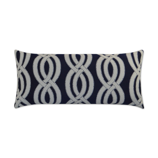 D.V. KAP HOME   12" x 24" Outdoor Sea Shore Lumbar Pillow - Navy Rope    - OD-233-N-1224