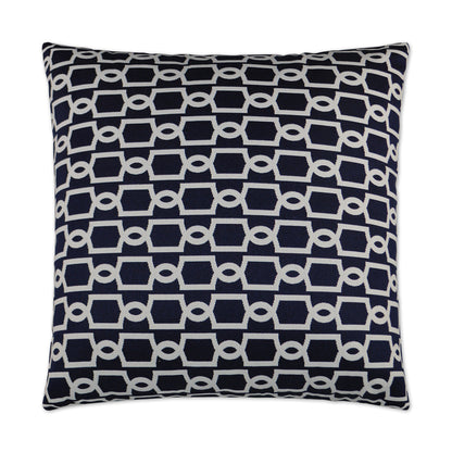 D.V. KAP HOME   22" x 22" Outdoor Ocean Gate Pillow - Navy Trellis    - OD-234-N-2222