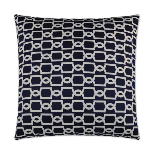D.V. KAP HOME   22" x 22" Outdoor Ocean Gate Pillow - Navy Trellis    - OD-234-N-2222