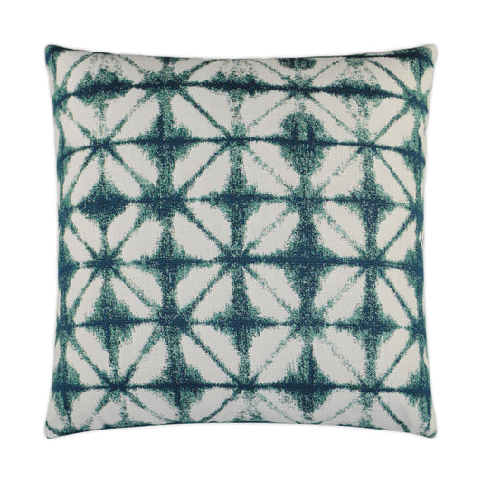 D.V. KAP HOME   22" x 22" Outdoor Midori Pillow - Bermuda Shibori Tie Dye    - OD-238-B-2222