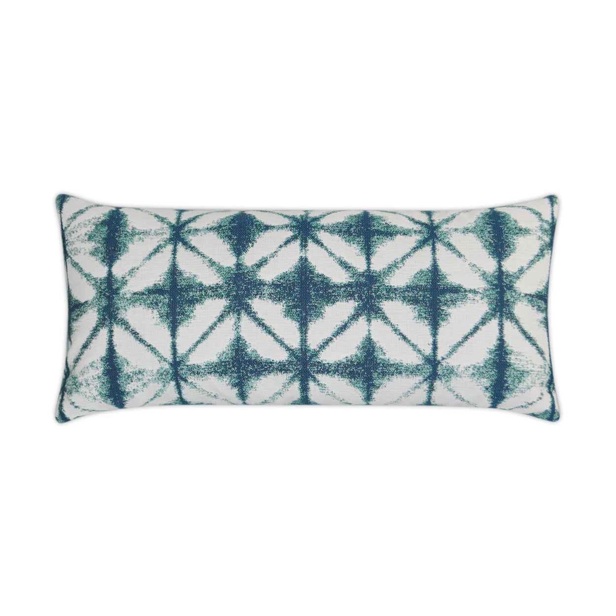 D.V. KAP HOME   12" x 24" Outdoor Midori Lumbar Pillow - Bermuda Shibori Tie Dye    - OD-239-B-1224