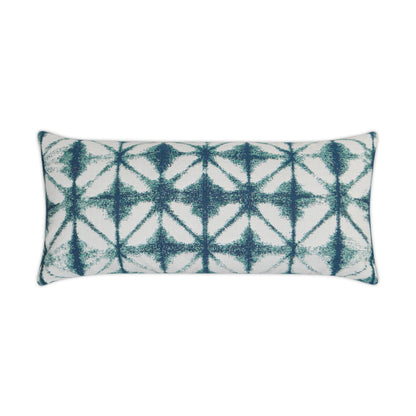 D.V. KAP HOME   12" x 24" Outdoor Midori Lumbar Pillow - Bermuda Shibori Tie Dye    - OD-239-B-1224