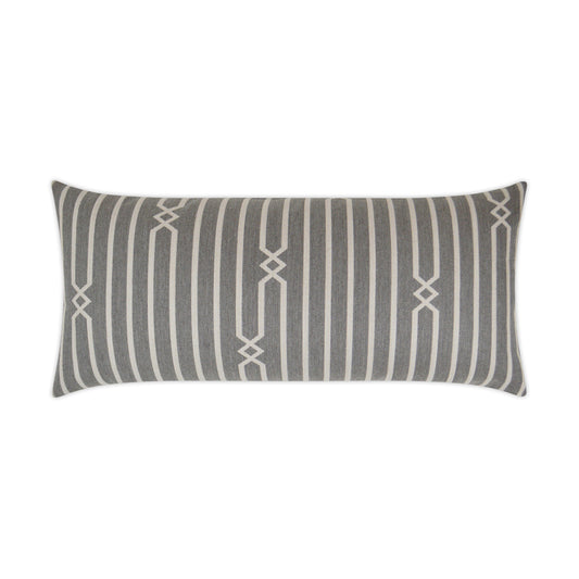 D.V. KAP HOME   12" x 24" Outdoor Kitri Lumbar Pillow - Stone Stripe    - OD-241-S-1224