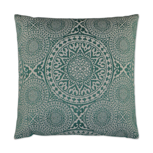 D.V. KAP HOME   22" x 22" Outdoor Compass Pillow Bohemian Medallion    - OD-244-2222