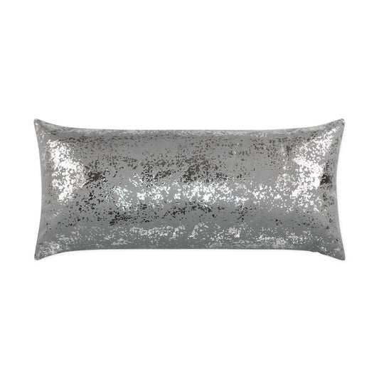 D.V. KAP HOME   12" x 24" Outdoor Sand Dune Lumbar Pillow - Grey Metallic Splatter    - OD-246-G-1224