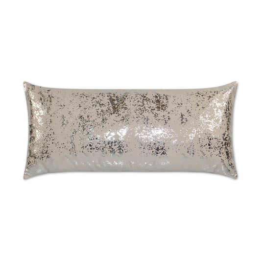 D.V. KAP HOME   12" x 24" Outdoor Sand Dune Lumbar Pillow - Pebble Metallic Splatter    - OD-246-P-1224