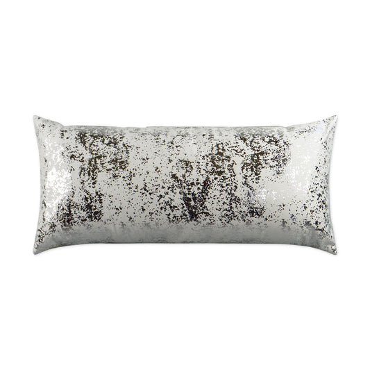 D.V. KAP HOME   12" x 24" Outdoor Sand Dune Lumbar Pillow - White Metallic Splatter    - OD-246-W-1224