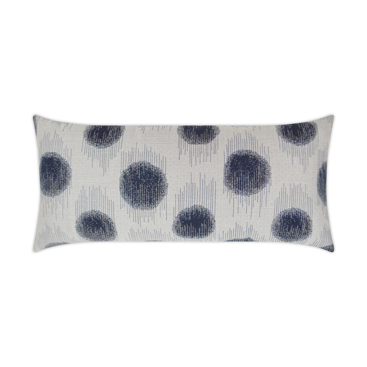 D.V. KAP HOME   12" x 24" Outdoor Sumatra Dot Lumbar Pillow - Indigo Ikat    - OD-254-I-1224