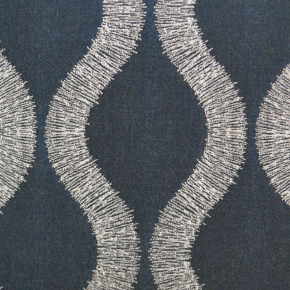 D.V. KAP HOME   22" x 22" Outdoor Overlock Pillow - Midnight Ikat Trellis    - OD-255-M-2222