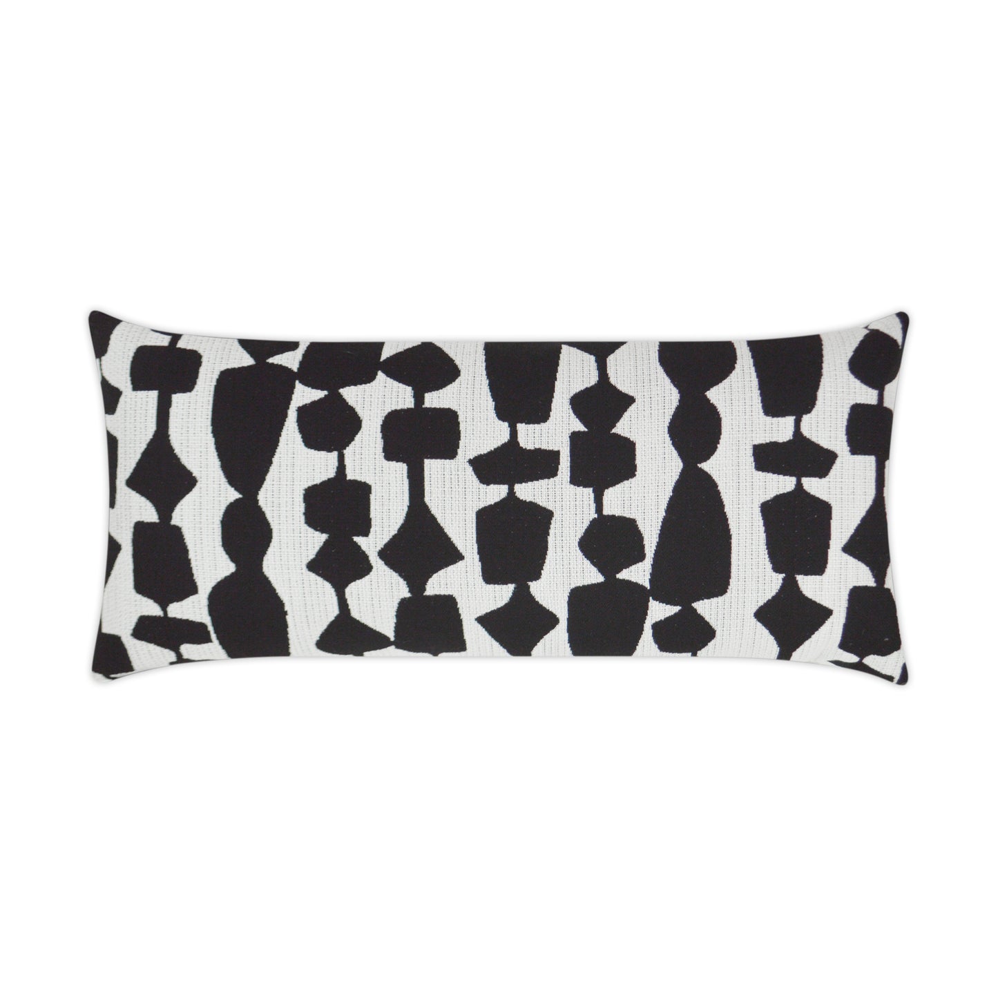 D.V. KAP HOME   12" x 24" Outdoor Freya Lumbar Pillow - Black Abstract Geometric    - OD-260-B-1224