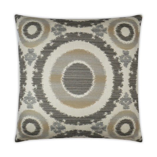 D.V. KAP HOME   22" x 22" Outdoor Abra Pillow - Mushroom Suzani Medallion    - OD-273-M-2222