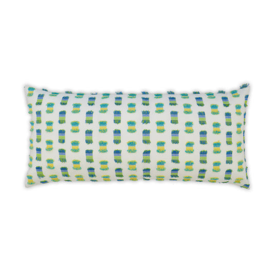 D.V. KAP HOME   12" x 24" Outdoor Fifi Lumbar Pillow - Green Cut Thread    - OD-282-G-1224