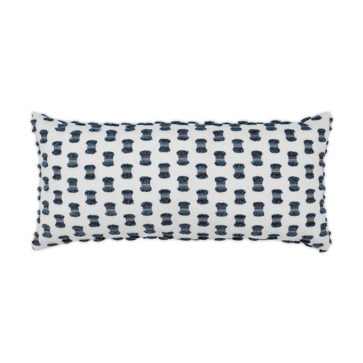 D.V. KAP HOME   12" x 24" Outdoor Fifi Lumbar Pillow - Indigo Cut Thread    - OD-282-I-1224