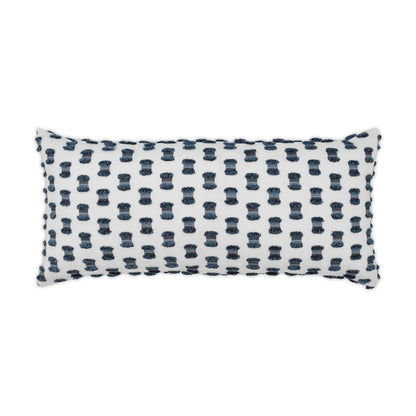 D.V. KAP HOME   12" x 24" Outdoor Fifi Lumbar Pillow - Indigo Cut Thread    - OD-282-I-1224