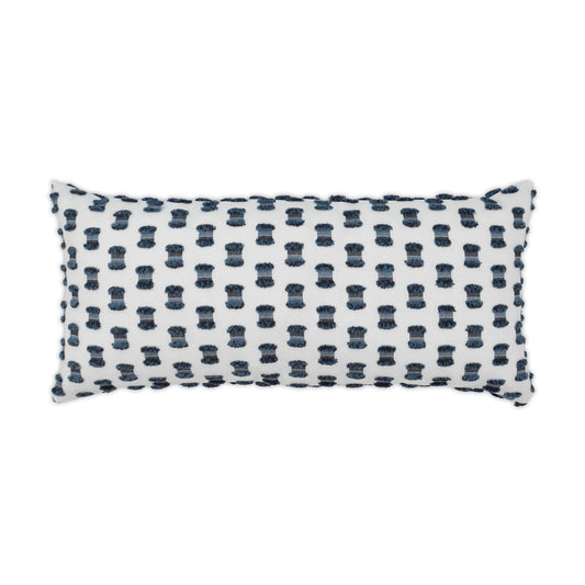 D.V. KAP HOME   12" x 24" Outdoor Fifi Lumbar Pillow - Indigo Cut Thread    - OD-282-I-1224