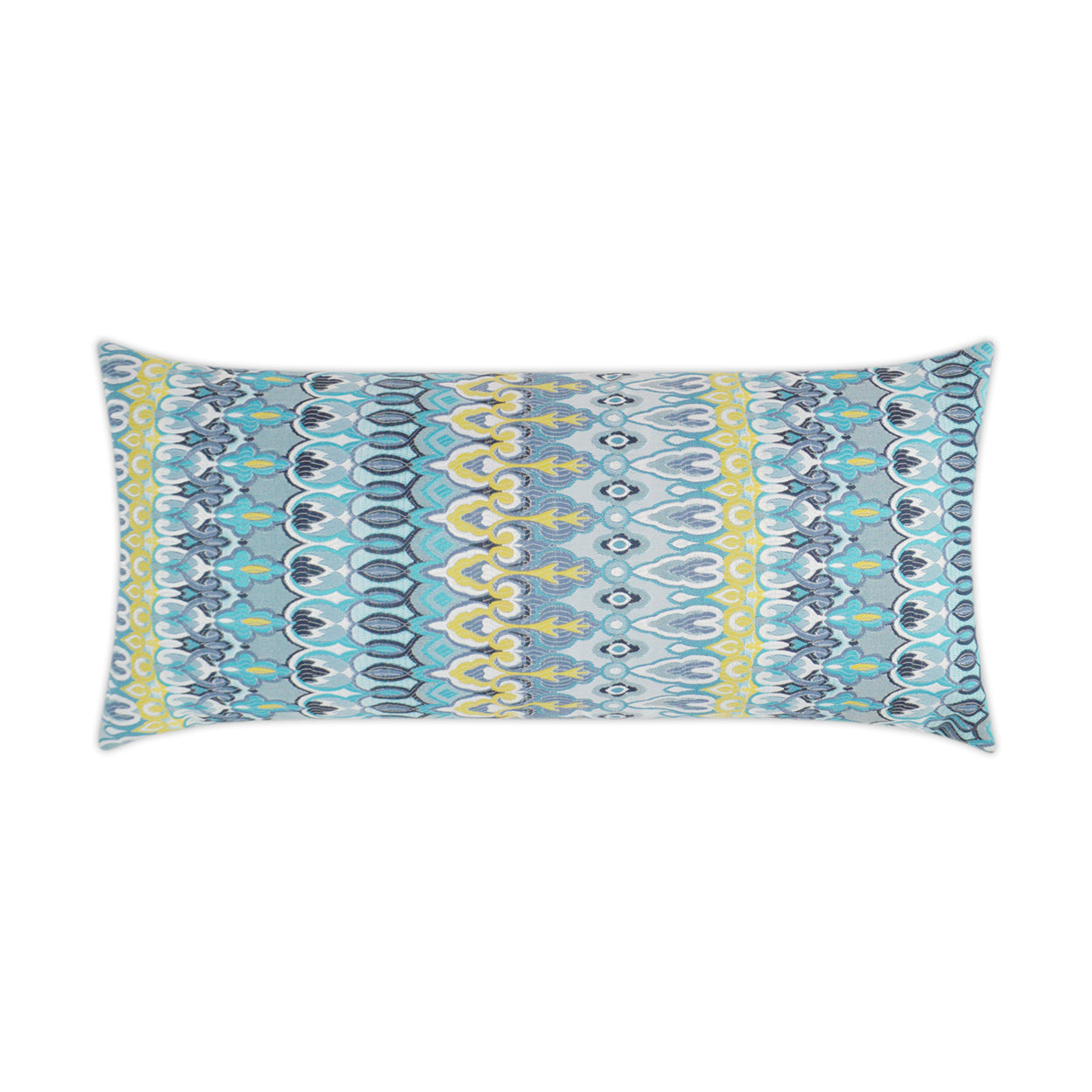 D.V. KAP HOME   12" x 24" Outdoor Kanthum Lumbar Pillow - Turquoise Boho    - OD-289-T-1224