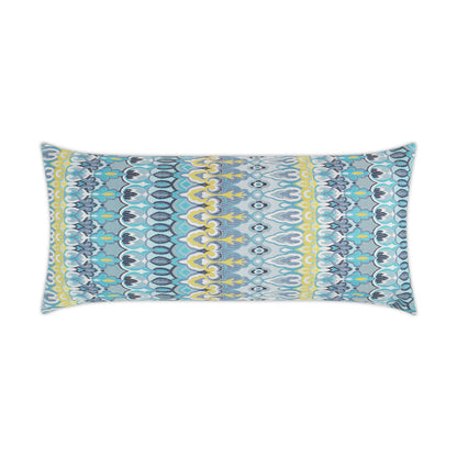 D.V. KAP HOME   12" x 24" Outdoor Kanthum Lumbar Pillow - Turquoise Boho    - OD-289-T-1224