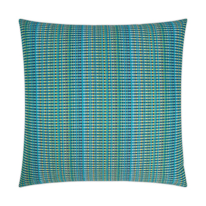 D.V. KAP HOME   22" x 22" Outdoor Sunrun Pillow - Blue Ikat    - OD-296-B-2222