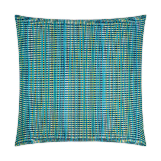 D.V. KAP HOME   22" x 22" Outdoor Sunrun Pillow - Blue Ikat    - OD-296-B-2222