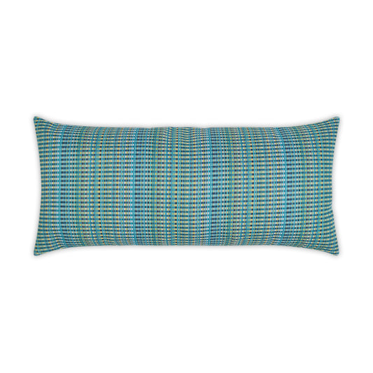 D.V. KAP HOME   12" x 24" Outdoor Sunrun Lumbar Pillow - Blue Ikat    - OD-297-B-1224
